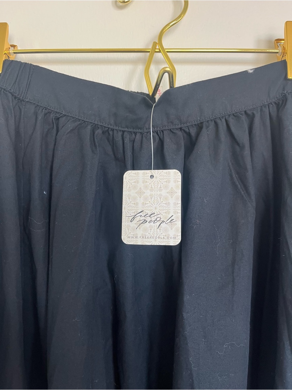 Free People Black Gathered Full Skirt - Picture 2 of 6